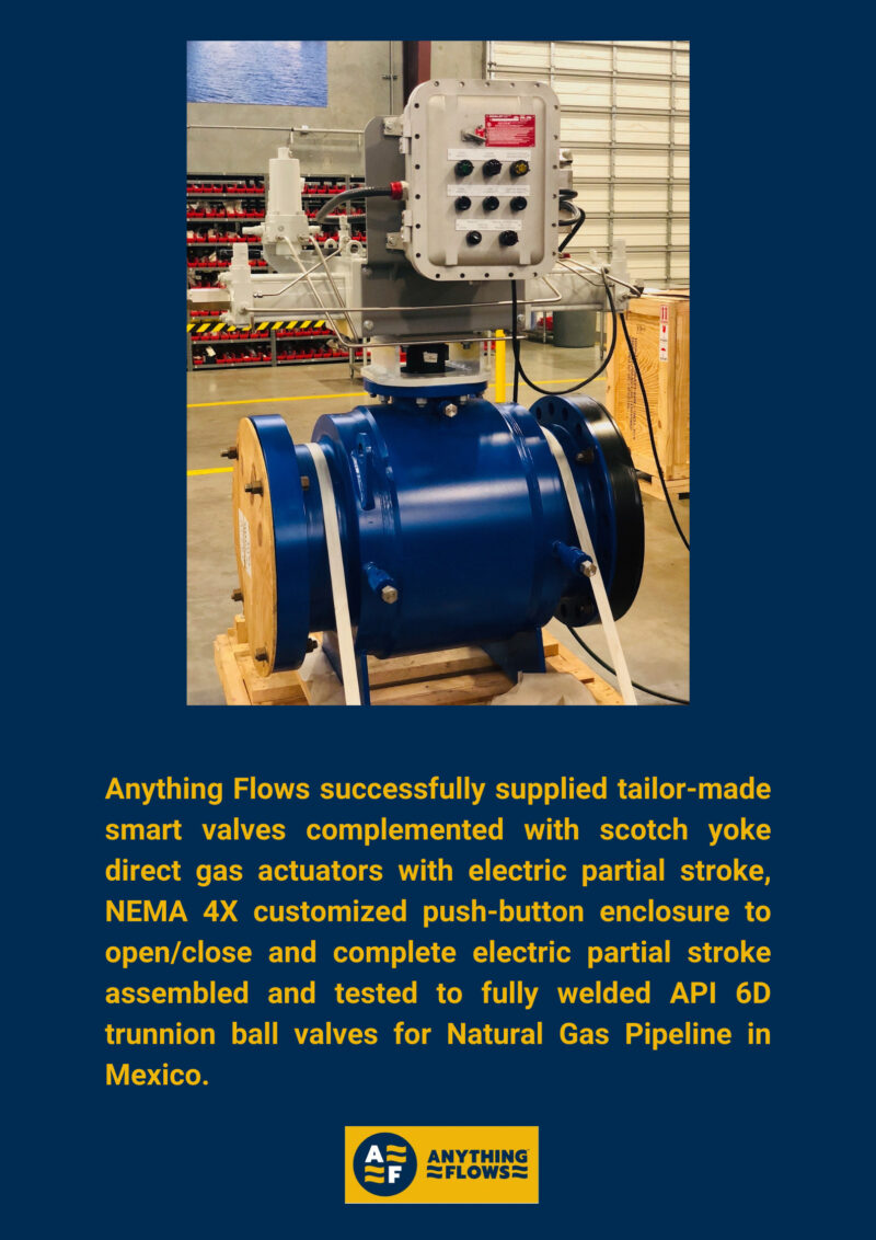 Natural Gas Pipeline Application Smart valves with Partial stroke